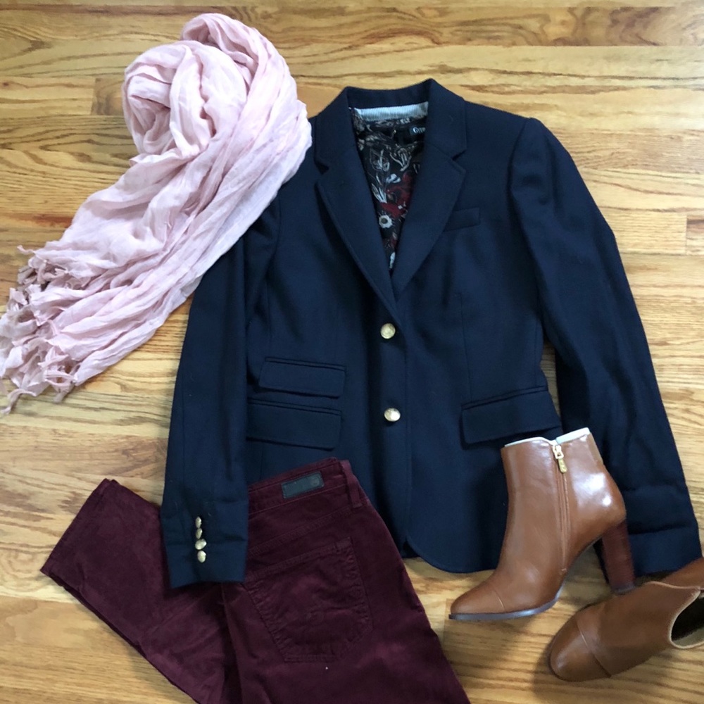 EUC J.Crew Navy Wool Schoolboy Blazer Sz 4
